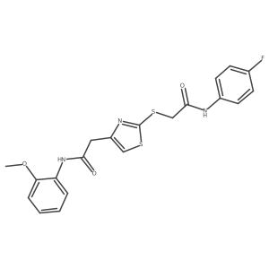 N-(4-fluorophenyl)-2-((4-(2-((2-methoxyphenyl)amino)-2-oxoethyl)thiazol-2-yl)thio)acetamide Structure