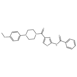 N-(4-(4-(4-methoxyphenyl)piperazine-1-carbonyl)thiazol-2-yl)benzamide结构式