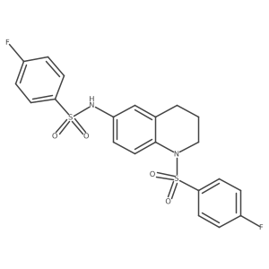 4-fluoro-N-[1-(4-fluorobenzenesulfonyl)-1,2,3,4-tetrahydroquinolin-6-yl]benzene-1-sulfonamide Structure
