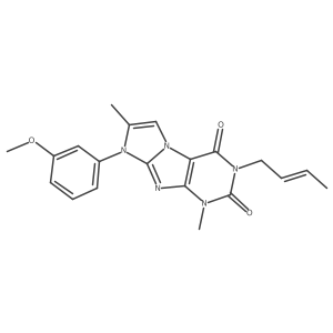 (E)-3-(but-2-en-1-yl)-8-(3-methoxyphenyl)-1,7-dimethyl-1H-imidazo[2,1-f]purine-2,4(3H,8H)-dione Structure