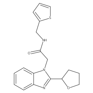 2-(2-(tetrahydrofuran-2-yl)-1H-benzo[d]imidazol-1-yl)-N-(thiophen-2-ylmethyl)acetamide Structure