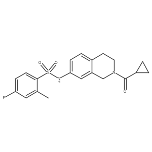 N-(2-(cyclopropanecarbonyl)-1,2,3,4-tetrahydroisoquinolin-7-yl)-4-fluoro-2-methylbenzenesulfonamide Structure