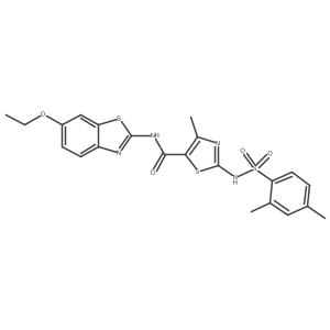 5-Thiazolecarboxamide, 2-[[(2,4-dimethylphenyl)sulfonyl]amino]-N-(6-ethoxy-2-benzothiazolyl)-4-methyl-结构式