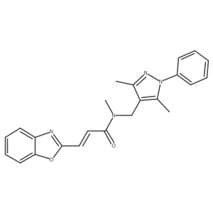 (2E)-3-(2-Benzoxazolyl)-N-[(3,5-dimethyl-1-phenyl-1H-pyrazol-4-yl)methyl]-N-methyl-2-propenamide结构式