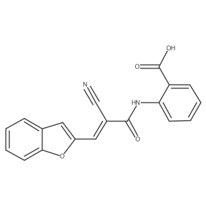 2-[[(Z)-3-(1-Benzofuran-2-yl)-2-cyanoprop-2-enoyl]amino]benzoic acid结构式