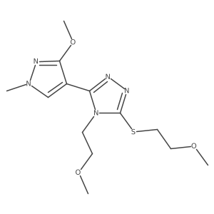 3-(3-methoxy-1-methyl-1H-pyrazol-4-yl)-4-(2-methoxyethyl)-5-((2-methoxyethyl)thio)-4H-1,2,4-triazole Structure