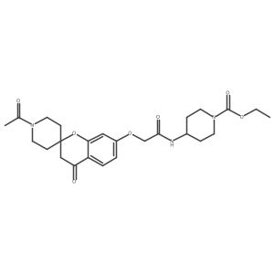 ethyl 4-[[2-(1'-acetyl-4-oxospiro[3H-chromene-2,4'-piperidine]-7-yl)oxyacetyl]amino]piperidine-1-carboxylate Structure
