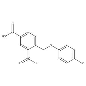 4-(((4-Bromophenyl)thio)methyl)-3-nitrobenzoic acid Structure