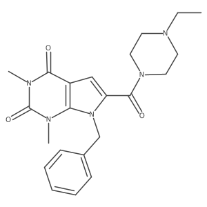 7-benzyl-6-(4-ethylpiperazine-1-carbonyl)-1,3-dimethyl-1H-pyrrolo[2,3-d]pyrimidine-2,4(3H,7H)-dione Structure