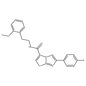 6-(4-fluorophenyl)-N-(2-methoxyphenethyl)imidazo[2,1-b]thiazole-3-carboxamide结构式