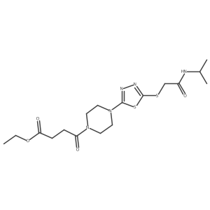 Ethyl 4-(4-(5-((2-(isopropylamino)-2-oxoethyl)thio)-1,3,4-thiadiazol-2-yl)piperazin-1-yl)-4-oxobutanoate Structure