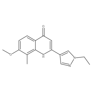 2-(1-Ethyl-pyrazol-4-yl)-4-hydroxy-7-methoxy-8-methyl-quinoline结构式