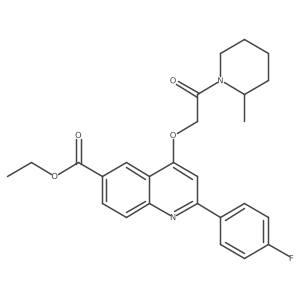 Ethyl 2-(4-fluorophenyl)-4-[2-(2-methylpiperidin-1-yl)-2-oxoethoxy]quinoline-6-carboxylate Structure