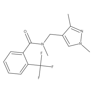 N-((1,3-dimethyl-1H-pyrazol-4-yl)methyl)-N-methyl-2-(trifluoromethyl)benzamide结构式