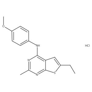 6-ethyl-N-(4-methoxyphenyl)-2-methylthieno[2,3-d]pyrimidin-4-amine hydrochloride Structure