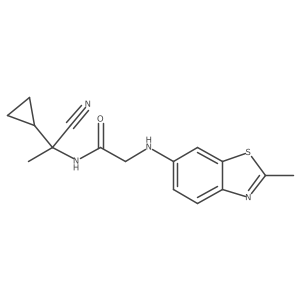 N-(1-cyano-1-cyclopropylethyl)-2-[(2-methyl-1,3-benzothiazol-6-yl)amino]acetamide结构式