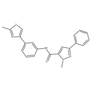 1-methyl-N-(3-(2-methylthiazol-4-yl)phenyl)-3-phenyl-1H-pyrazole-5-carboxamide Structure