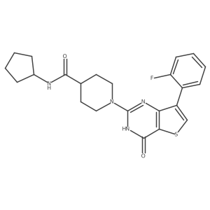 N-cyclopentyl-1-[7-(2-fluorophenyl)-4-oxo-3,4-dihydrothieno[3,2-d]pyrimidin-2-yl]piperidine-4-carboxamide Structure