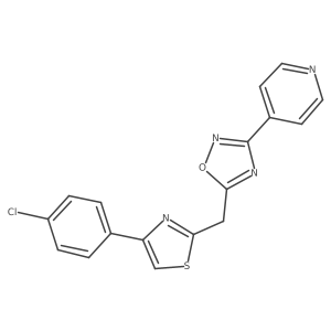 5-((4-(4-Chlorophenyl)thiazol-2-yl)methyl)-3-(pyridin-4-yl)-1,2,4-oxadiazole Structure