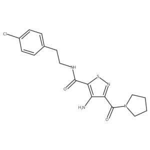 4-amino-N-(4-chlorophenethyl)-3-(pyrrolidine-1-carbonyl)isothiazole-5-carboxamide Structure