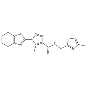 5-methyl-N-((3-methyl-1,2,4-oxadiazol-5-yl)methyl)-1-(4,5,6,7-tetrahydrobenzo[d]thiazol-2-yl)-1H-1,2,3-triazole-4-carboxamide结构式