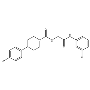 4-(4-chlorophenyl)-N-{2-[(3-hydroxyphenyl)amino]-2-oxoethyl}piperazine-1-carboxamide结构式