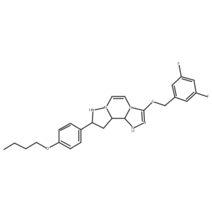 11-(4-Butoxyphenyl)-5-{[(3,5-difluorophenyl)methyl]sulfanyl}-3,4,6,9,10-pentaazatricyclo[7.3.0.0^{2,6}]dodeca-1(12),2,4,7,10-pentaene Structure