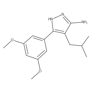 1H-Pyrazol-3-amine, 5-(3,5-dimethoxyphenyl)-4-(2-methylpropyl)- Structure