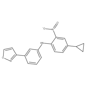 4-cyclopropyl-2-nitro-N-(3-(3-isoxazolyl)phenyl)aniline结构式