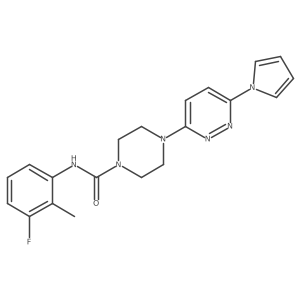 4-(6-(1H-pyrrol-1-yl)pyridazin-3-yl)-N-(3-fluoro-2-methylphenyl)piperazine-1-carboxamide结构式