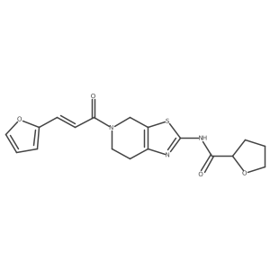 (E)-N-(5-(3-(furan-2-yl)acryloyl)-4,5,6,7-tetrahydrothiazolo[5,4-c]pyridin-2-yl)tetrahydrofuran-2-carboxamide Structure