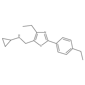 N-((4-ethyl-2-(4-ethylphenyl)thiazol-5-yl)methyl)cyclopropanamine Structure