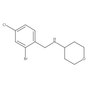 N-[(2-Bromo-4-chlorophenyl)methyl]oxan-4-amine Structure