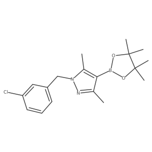 1-[(3-Chlorophenyl)methyl]-3,5-dimethyl-4-(tetramethyl-1,3,2-dioxaborolan-2-yl)-1H-pyrazole结构式