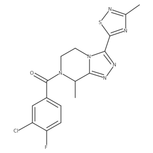 (3-Chloro-4-fluorophenyl)[(8R)-5,6-dihydro-8-methyl-3-(3-methyl-1,2,4-thiadiazol-5-yl)-1,2,4-triazolo[4,3-a]pyrazin-7(8H)-yl]methanone结构式