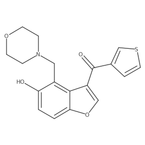 [5-Hydroxy-4-(morpholin-4-ylmethyl)-1-benzofuran-3-yl](thiophen-3-yl)methanone结构式