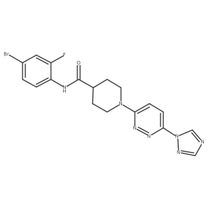 1-(6-(1H-1,2,4-triazol-1-yl)pyridazin-3-yl)-N-(4-bromo-2-fluorophenyl)piperidine-4-carboxamide结构式