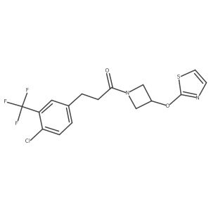 3-(4-Chloro-3-(trifluoromethyl)phenyl)-1-(3-(thiazol-2-yloxy)azetidin-1-yl)propan-1-one Structure