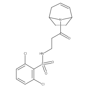 N-(3-((1R,5S)-8-azabicyclo[3.2.1]oct-2-en-8-yl)-3-oxopropyl)-2,6-dichlorobenzenesulfonamide结构式