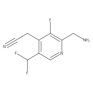 2-(Aminomethyl)-5-(difluoromethyl)-3-fluoropyridine-4-acetonitrile Structure