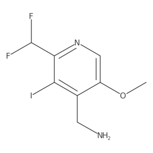 (2-(Difluoromethyl)-3-iodo-5-methoxypyridin-4-yl)methanamine Structure
