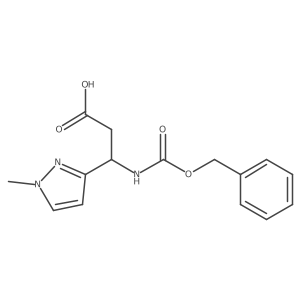 (3S)-3-{[(benzyloxy)carbonyl]amino}-3-(1-methyl-1H-pyrazol-3-yl)propanoic acid结构式