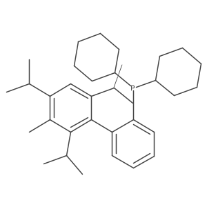 Dicyclohexyl(2',4',6'-triisopropyl-3'-methyl-[1,1'-biphenyl]-2-yl)phosphine结构式