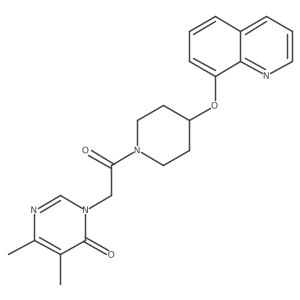 5,6-dimethyl-3-(2-oxo-2-(4-(quinolin-8-yloxy)piperidin-1-yl)ethyl)pyrimidin-4(3H)-one结构式