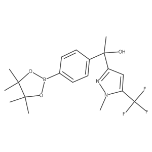 1-[1-Methyl-5-(trifluoromethyl)pyrazol-3-yl]-1-[4-(4,4,5,5-tetramethyl-1,3,2-dioxaborolan-2-yl)phenyl]ethanol Structure
