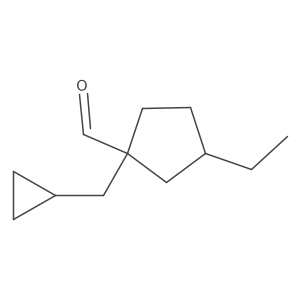 1-(Cyclopropylmethyl)-3-ethylcyclopentane-1-carbaldehyde结构式
