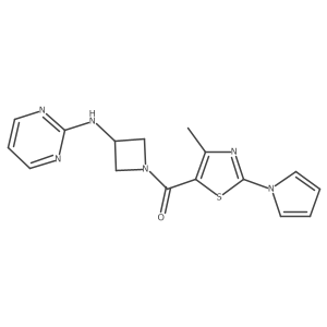(4-methyl-2-(1H-pyrrol-1-yl)thiazol-5-yl)(3-(pyrimidin-2-ylamino)azetidin-1-yl)methanone Structure