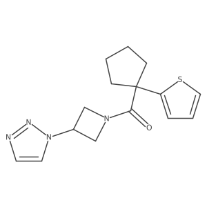 (3-(1H-1,2,3-triazol-1-yl)azetidin-1-yl)(1-(thiophen-2-yl)cyclopentyl)methanone Structure