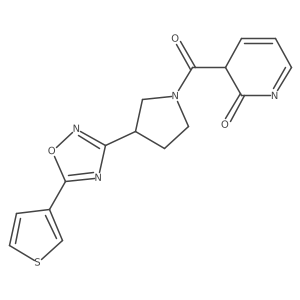 3-[3-(5-thiophen-3-yl-1,2,4-oxadiazol-3-yl)pyrrolidine-1-carbonyl]-3H-pyridin-2-one Structure