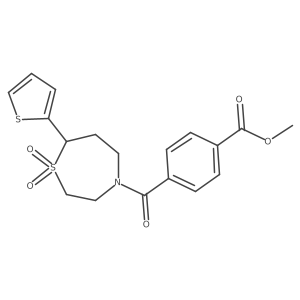 Methyl 4-(1,1-dioxido-7-(thiophen-2-yl)-1,4-thiazepane-4-carbonyl)benzoate Structure